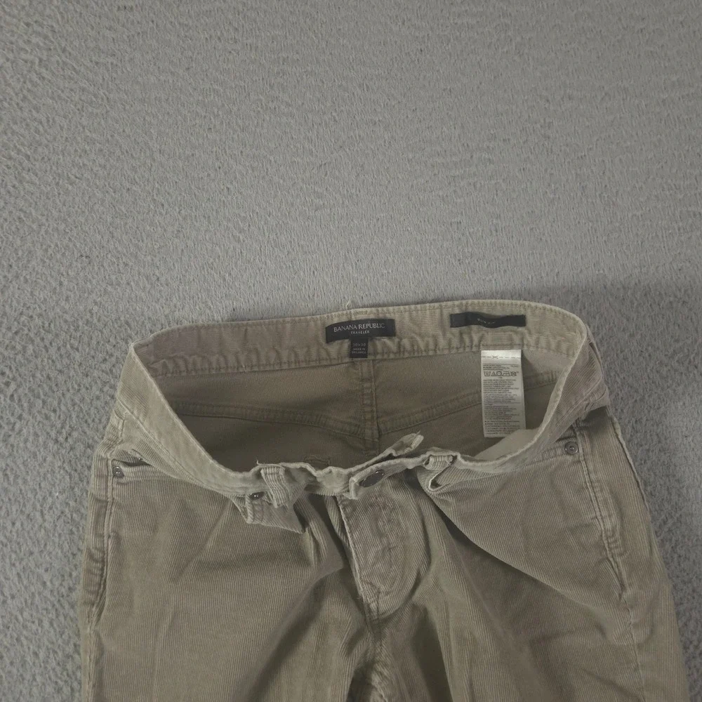 Banana Republic Pants Mens 30x29 Tan Traveler Corduroy Slim Fit Stretch Khaki